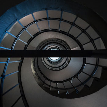 Round blue staircase Berlin