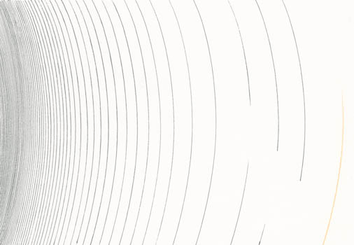 Parallel black curved lines with one orange line