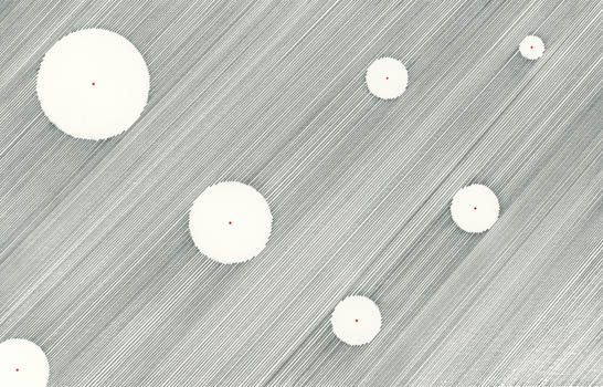 Multiple circles with red center points