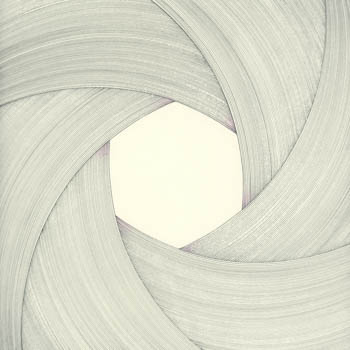 Aperture with black lines and pale pink gradients