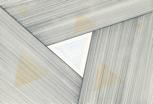 Blue triangle with black lines forming center triangle
