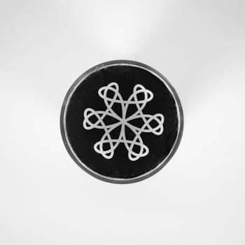 Top view of magnifying glass with illustration