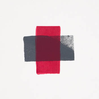 Stylized poppy seed noodles abstract screen print in cross formation