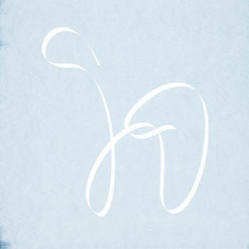 Abstract white line composition on pale blue, screen print from Viennoiseries series